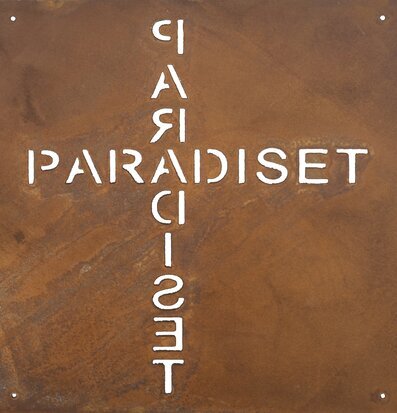 Bild av rustik skylt med industriell och vintage stil