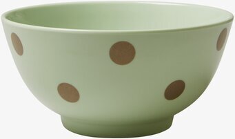 Bild av pastellgrön skål med gyllene polka dots