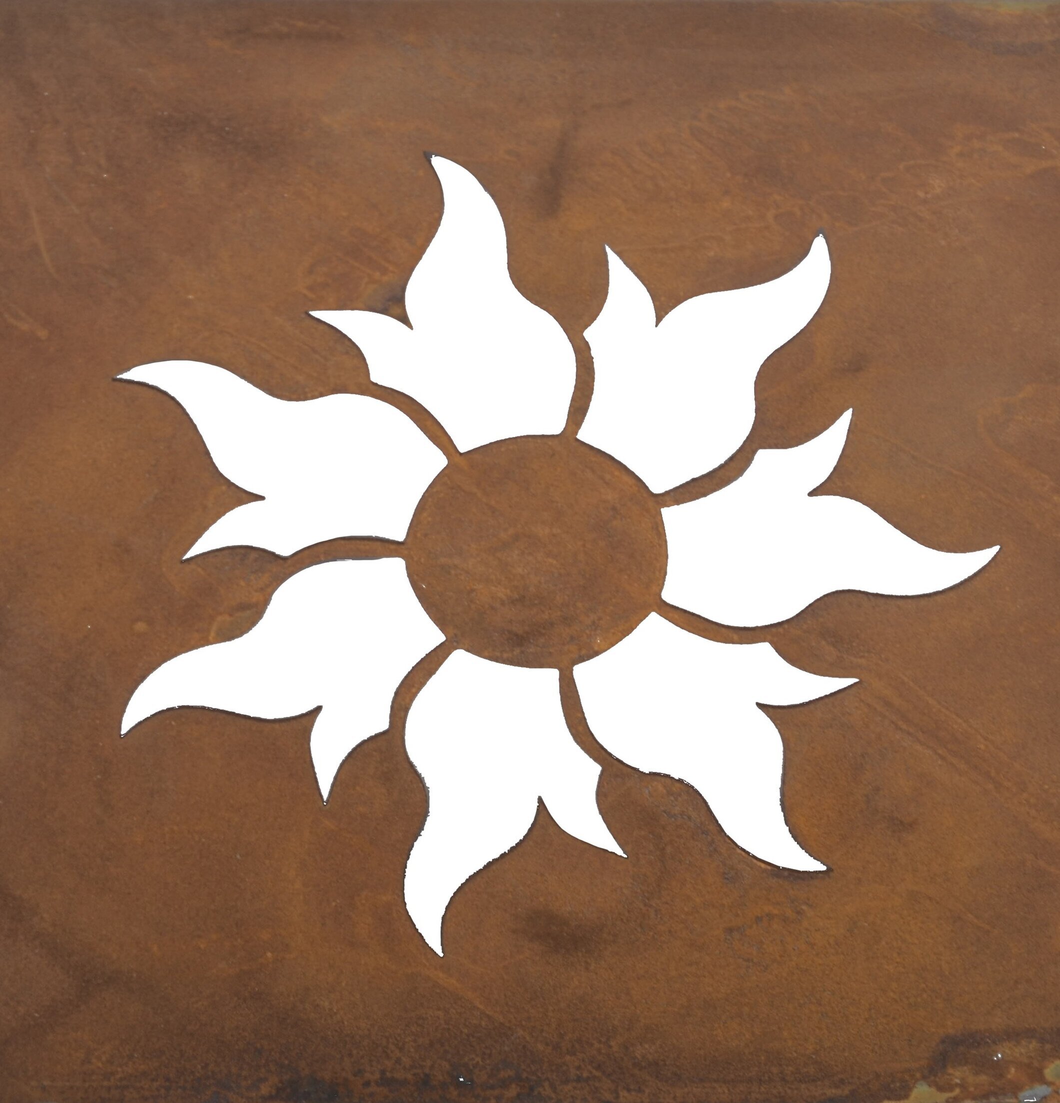 Skylt Sol Rost (armeringsnät) från Lind Decoration