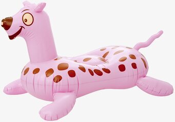 Bild av uppblåsbar rosa tiger med lekfull design