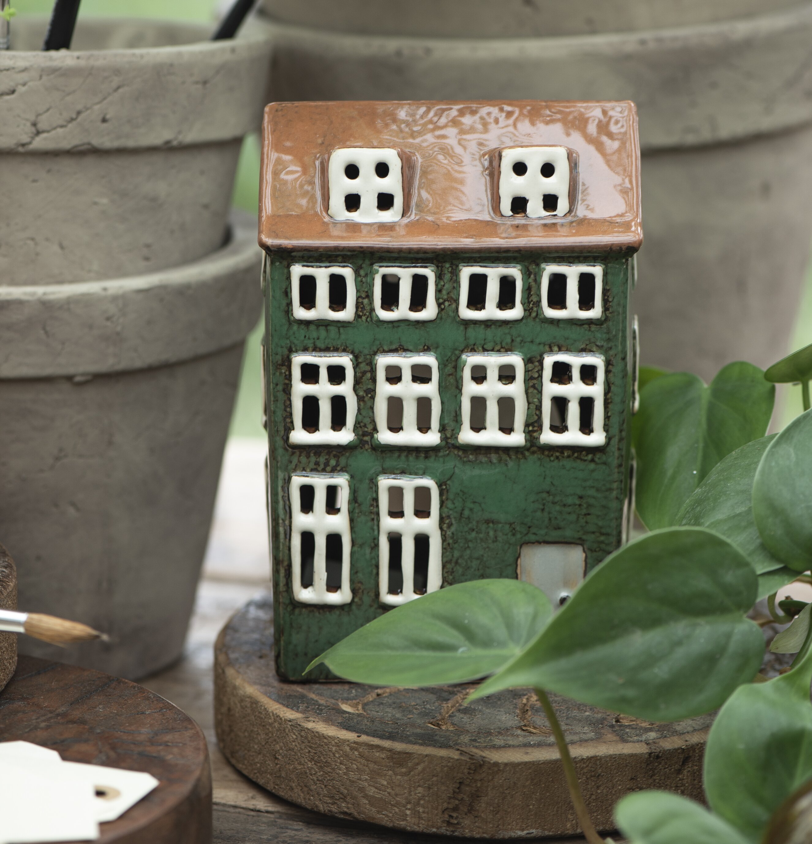 Ljuslykta Nyhavn Grön från IB Laursen på träplatta