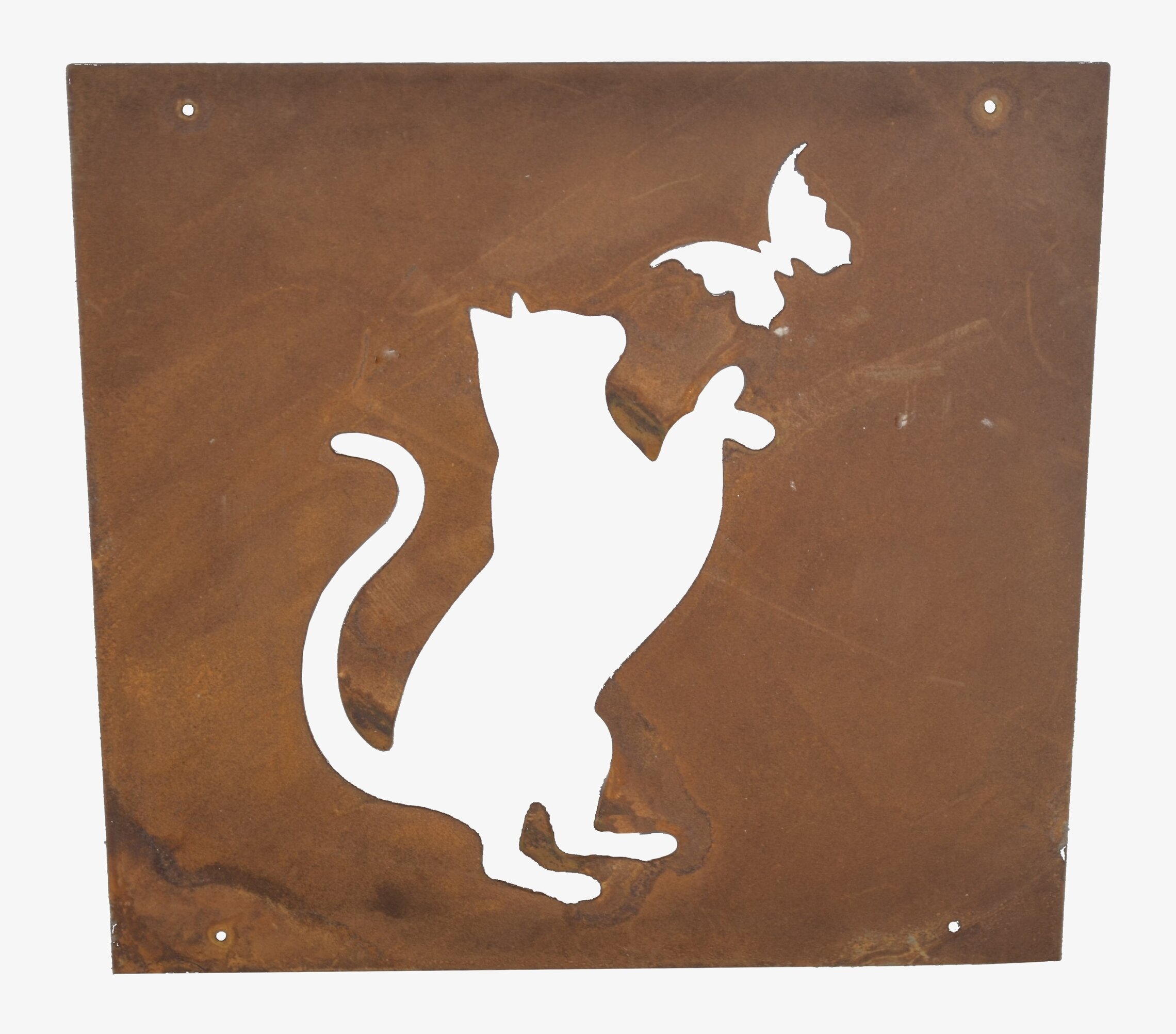 Skylt Katt Rost (armeringsnät) från Lind Decoration