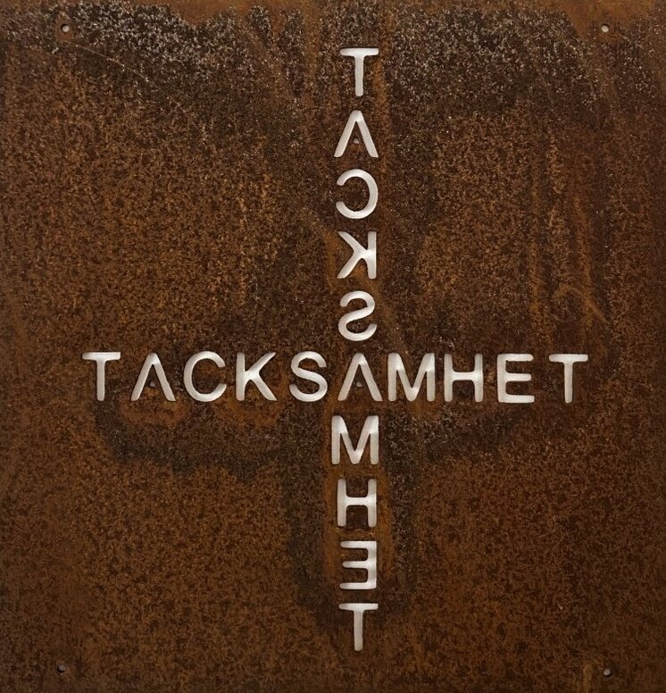 Skylt Tacksamhet Rost (armeringsnät) från Lind Decoration