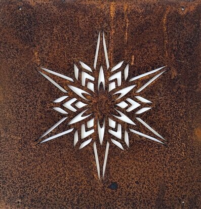 Bild av rustik rektangulär skylt med stjärnmotiv