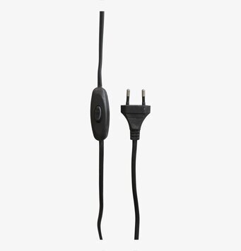 Bild av strömbrytare och stickpropp i svart design