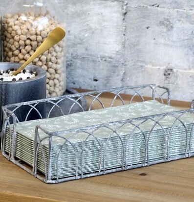 Bild av stilfull servetthållare i antik zinkfinish