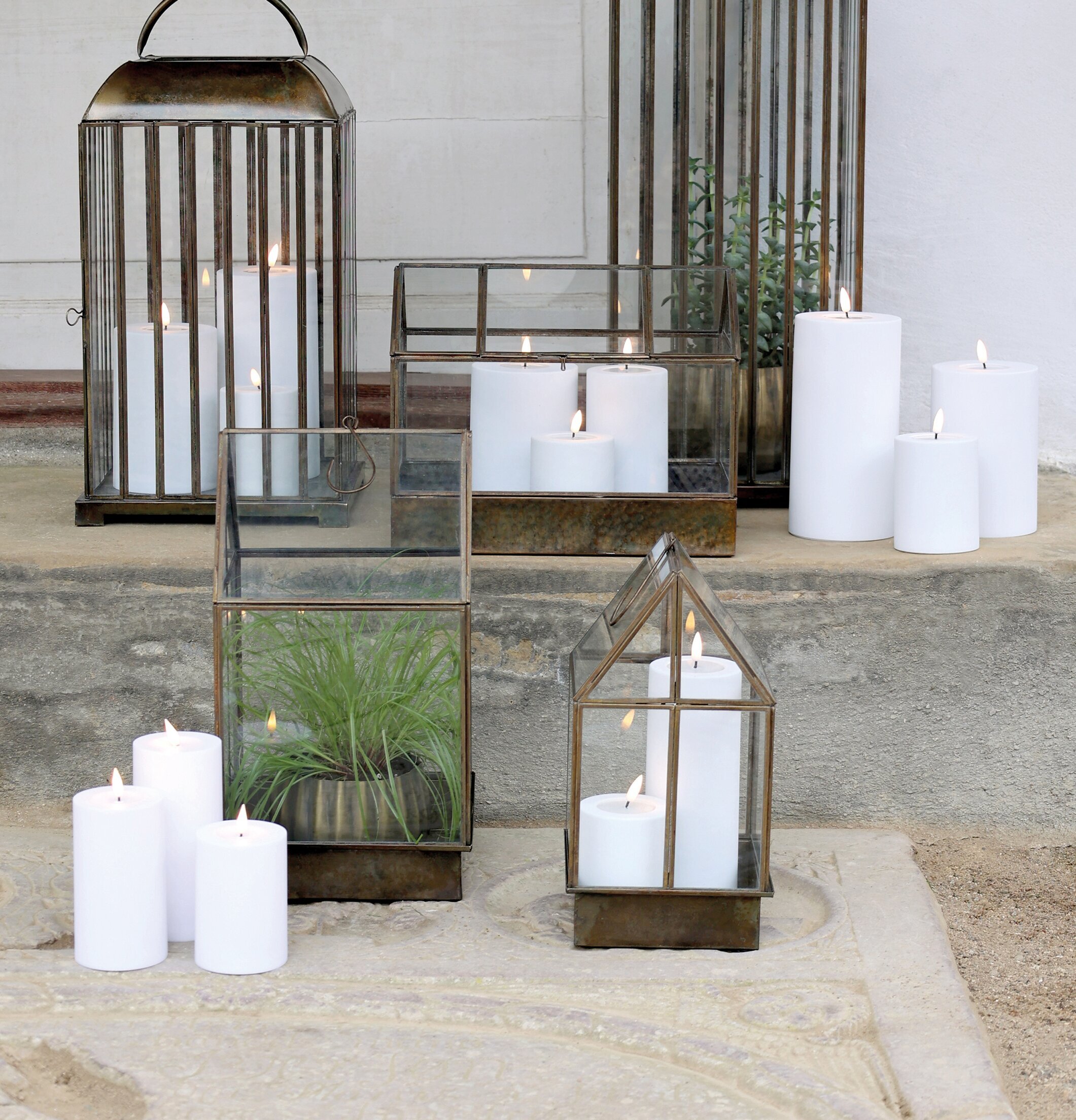 Blockljus Vit LED Small (Utomhusbruk) från Chic Antique