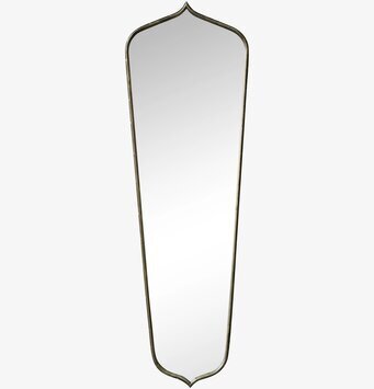 Bild av spegel med antik mässingsram och tidlös design