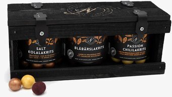 Bild av elegant förpackning med olika lakritssorter