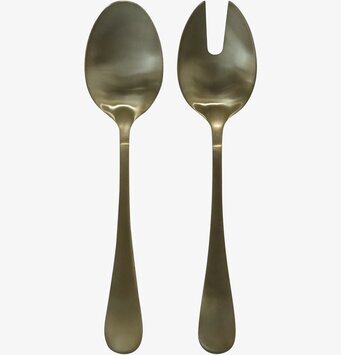 Bild av eleganta guldtonade salladsbestick
