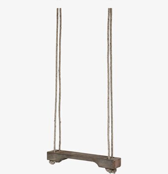 Foto av rustik hylla med jutesnören och mörkt trä