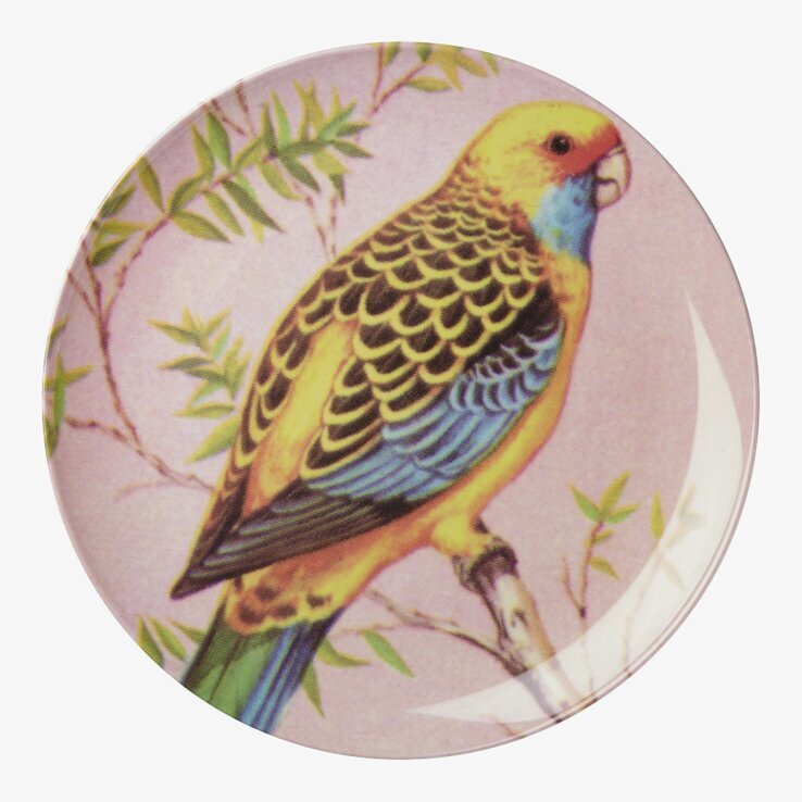 Bild av elegant tallrik med fågelmotiv och detaljer