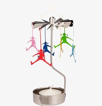 Bild av färgglatt änglaspel med Pippi Långstrump-design