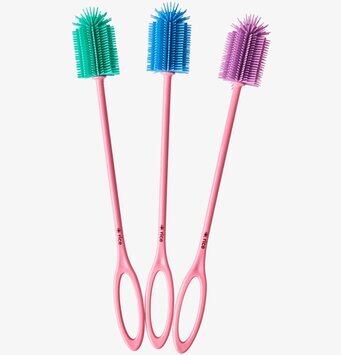 Bild av färgglada och funktionella flaskdiskborstar