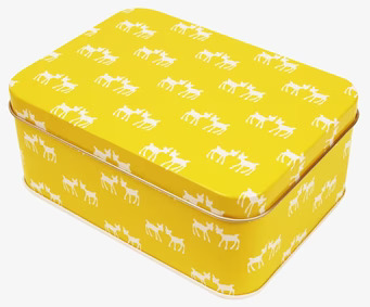 Bild av stilren och funktionell gul förvaringslösning