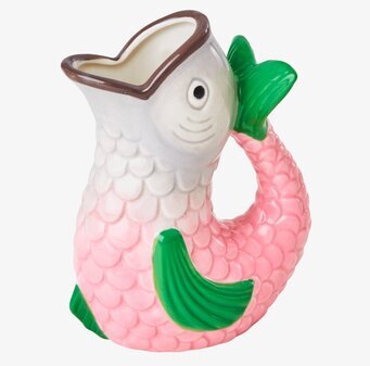 Bild på färgglad vas med fiskinspirerad design