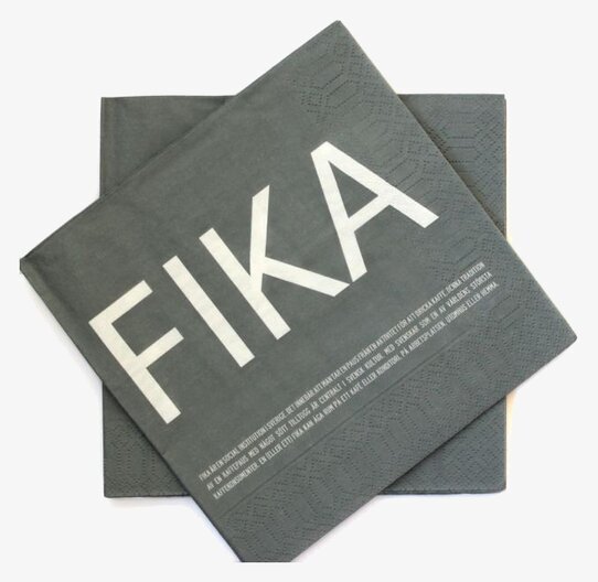 Servetter FIKA Grå från I Love Design med präglad textur