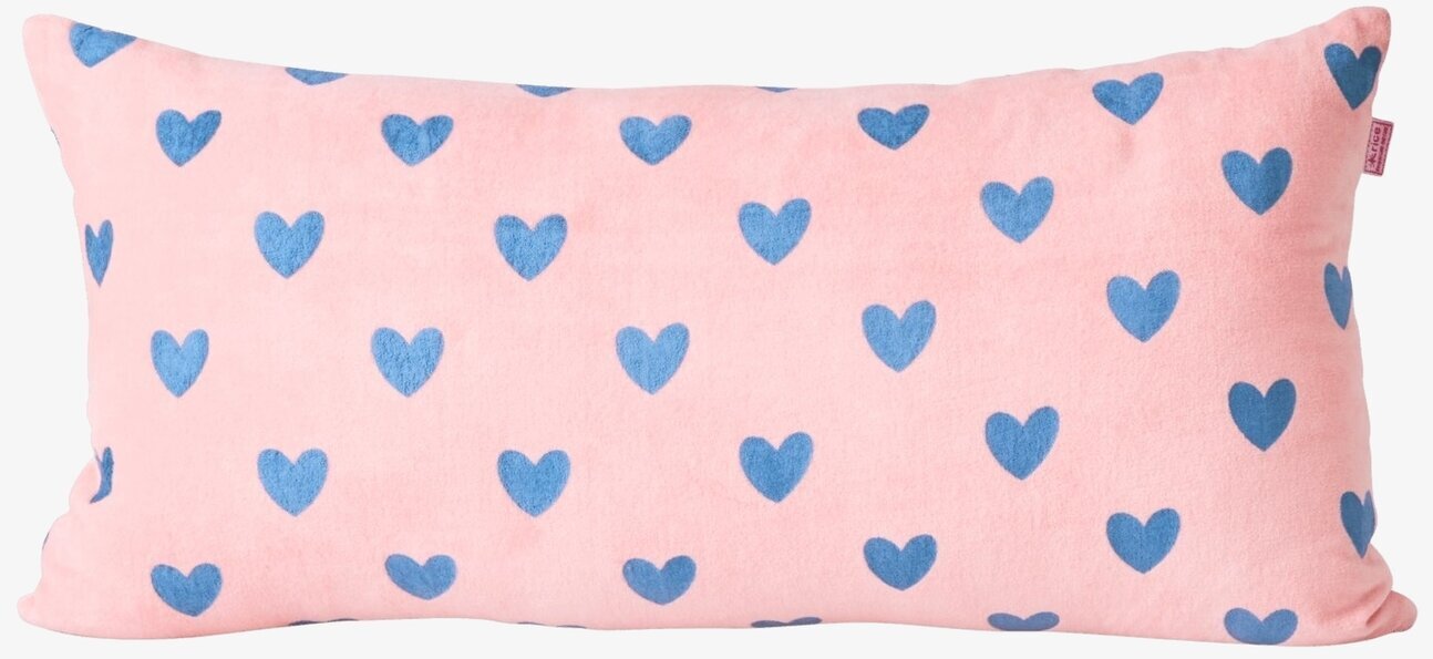 Prydnadskudde Velvet Gendarme Blue Hearts Medium från Rice
