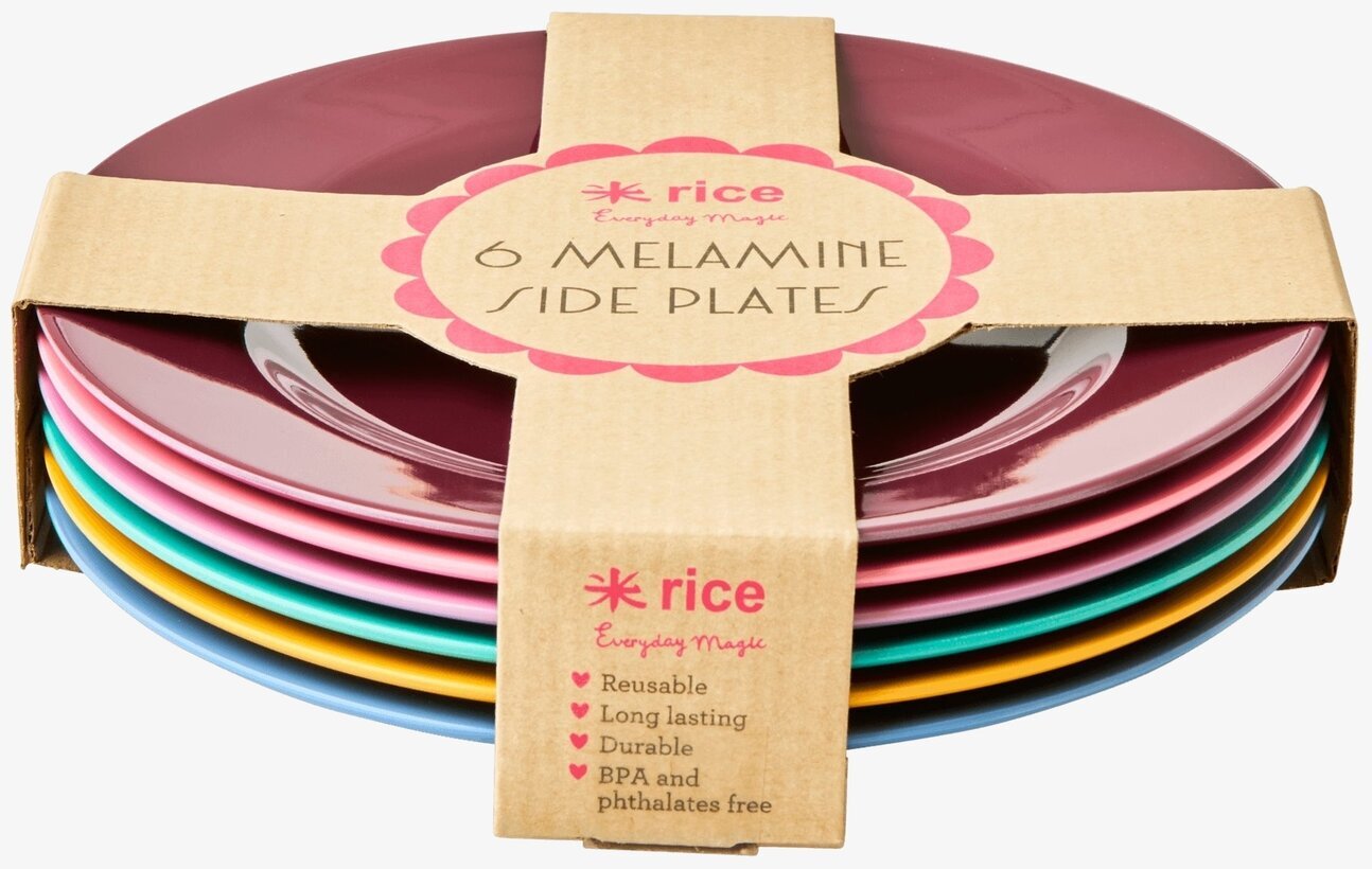 Assietter 6-Pack - Dance Out Colors från Rice, staplade