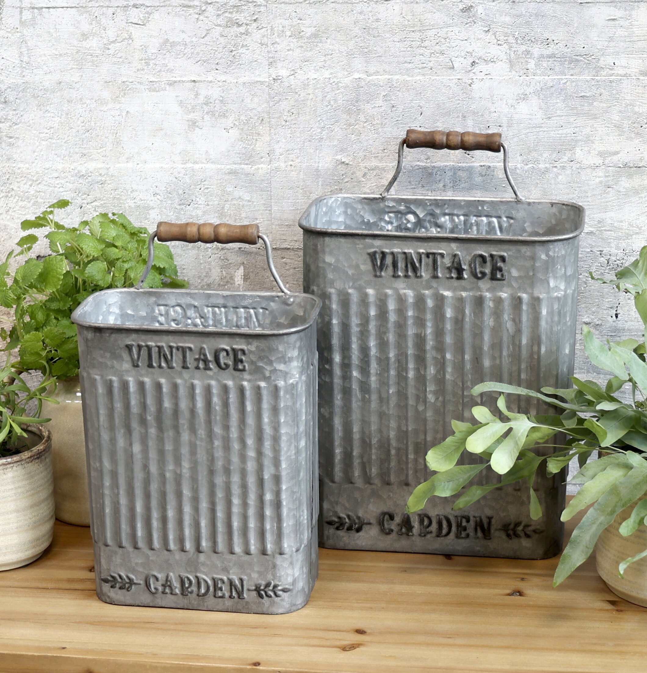 Kruka/Förvaringsbehållare Zink Set/2 från Chic Antique