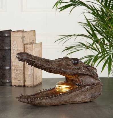 Bild av unik krokodillampa med vintage inredning