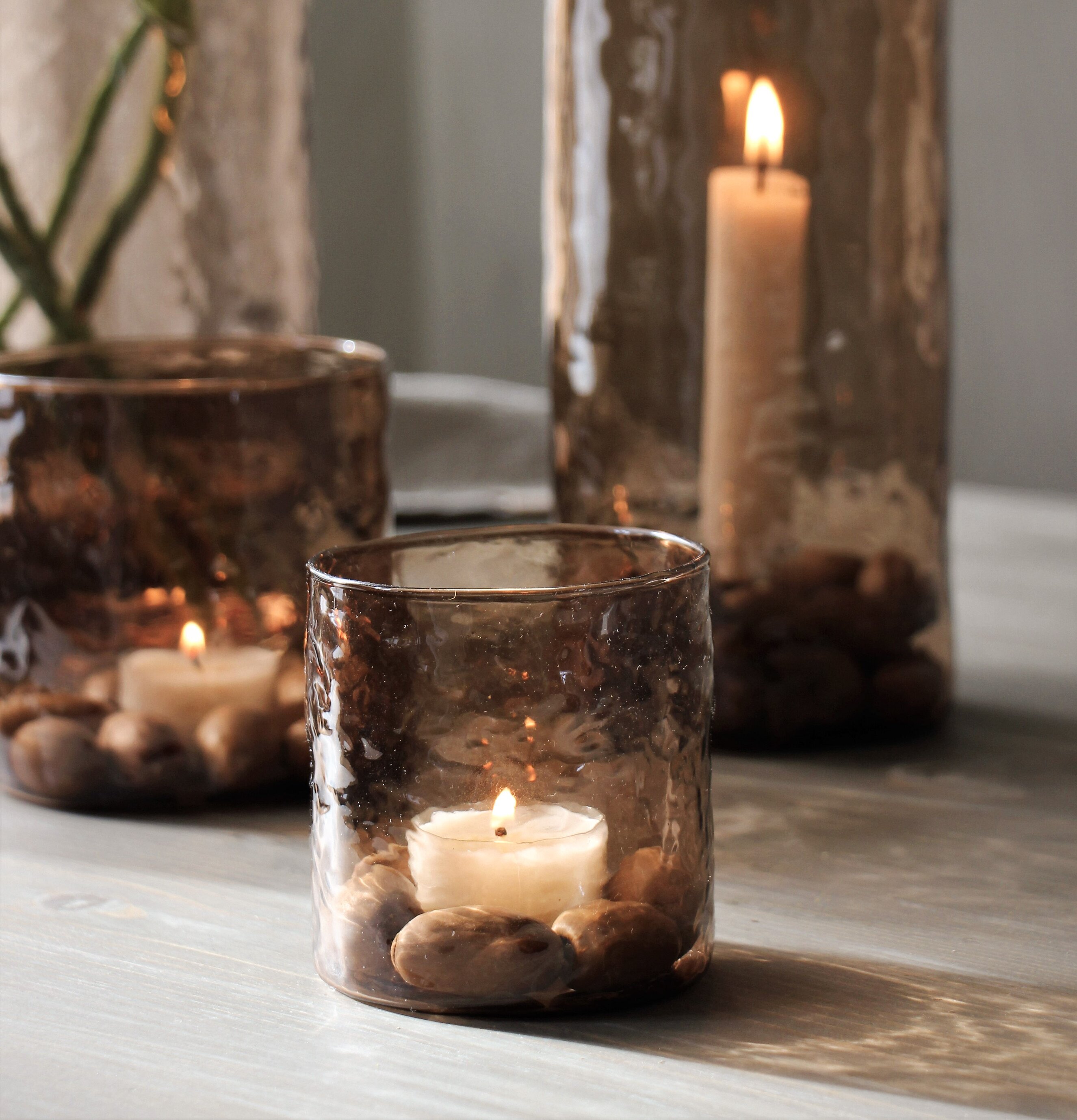 Ljuslykta Hamra Chestnut 8x8 Cm från Majas Cottage i glas