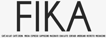 Bild av stilren textdesign med fokus på fika och kaffe