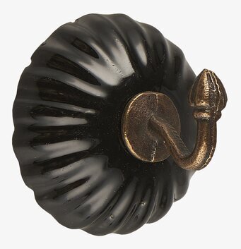 Bild av elegant svart keramikväggkrok med metallkrok