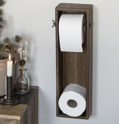 Bild av rustik och funktionell toalettpappershållare