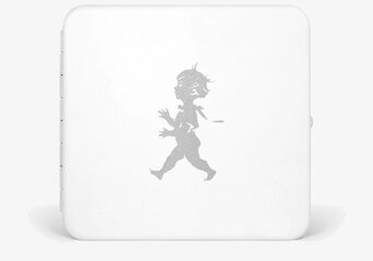 Bild av stilrent nyckelskåp i vit färg med design