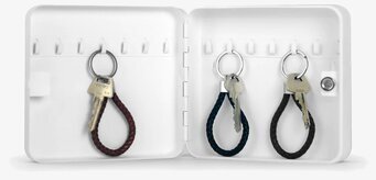 Bild av stilrent vitt nyckelskåp med praktisk design