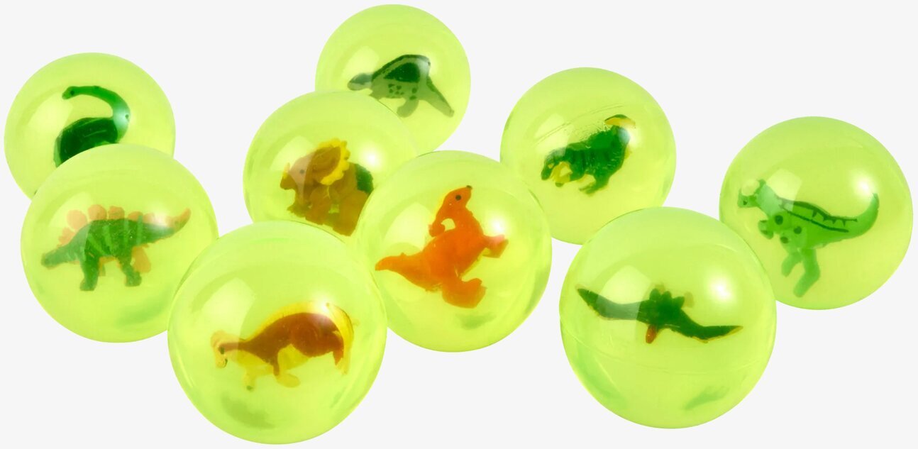 Studsboll Dino Neongrön från Rice med dinosaurie inuti