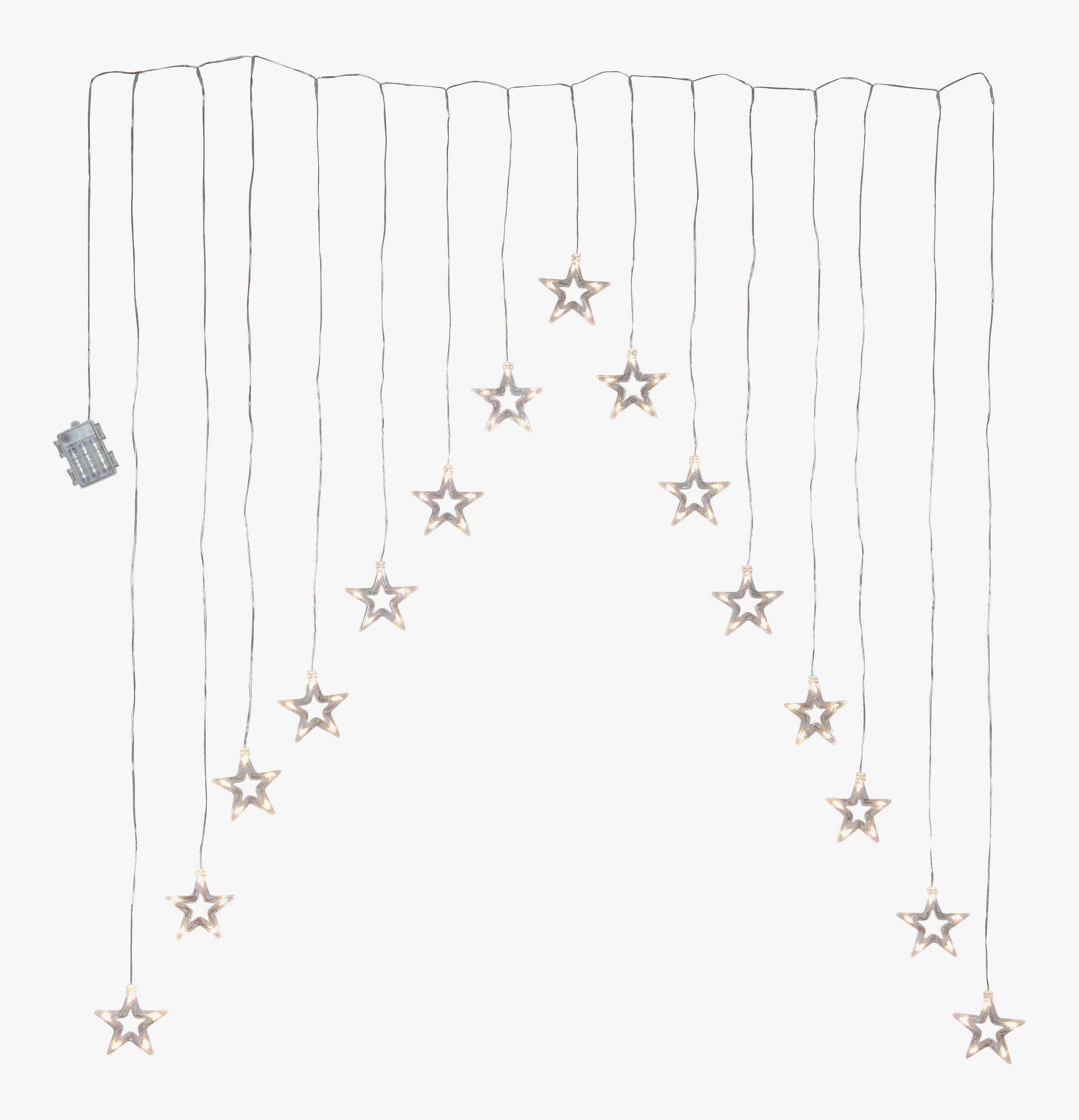 Ljusgardin Decystar från Star Trading med stjärnformade LED