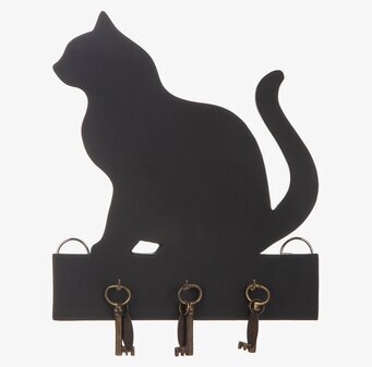 Bild av stilren hängare med kattdesign och tre krokar
