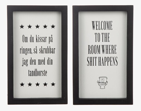 Trätavla Toalett Svart från Different Design i badrum