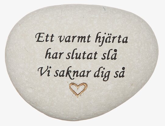 Vit Sten Med Graverad Text - Ett varmt hjärta Different Design