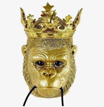 Bild av gyllene vägglampa med kunglig gorilladesign