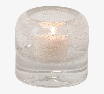 Bild av elegant ljushållare i klart glas för hemmet