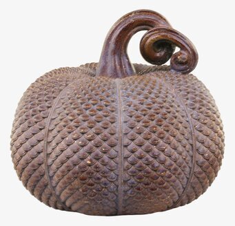 Bild av dekorativ pumpa med antik moccafärg och mönster