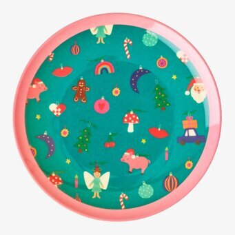 Bild av en lekfull desserttallrik med julmotiv