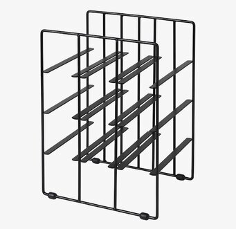 Foto av elegant vinställ för nio flaskor i svart