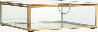 Bild av elegant glasbox i antik mässingdesign