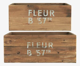 Bild av två rustika trälådor med vintage-känsla