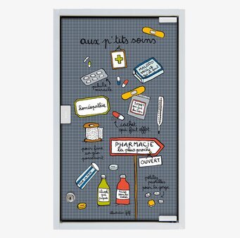 Bild av färgglatt och lekfullt medicinskåp i hemmet