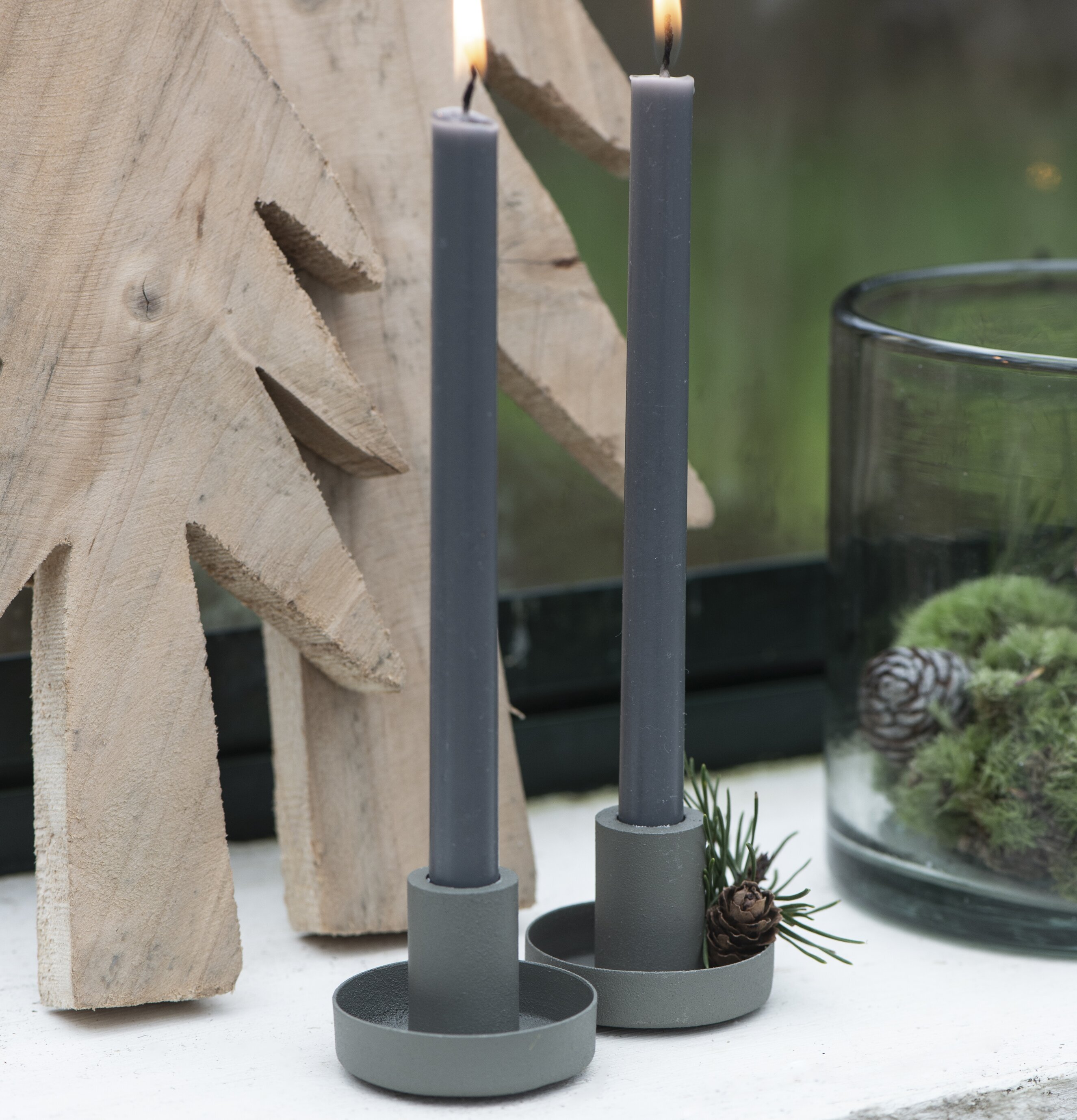 Ljus Mörkgrå Ø1,3x20 cm från IB Laursen i ljusstakar