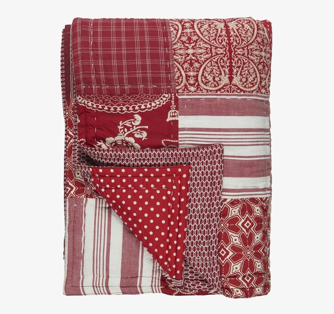 Täcke Christmas Unika Patchwork från IB Laursen, röd-vit