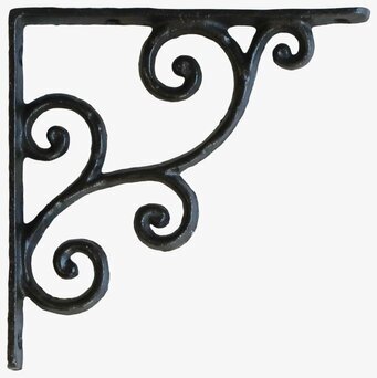 Foto av elegant hyllkonsol med antik svart finish