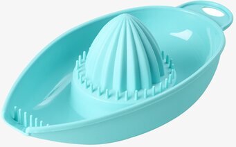 Foto av turkos citruspress med funktionell design