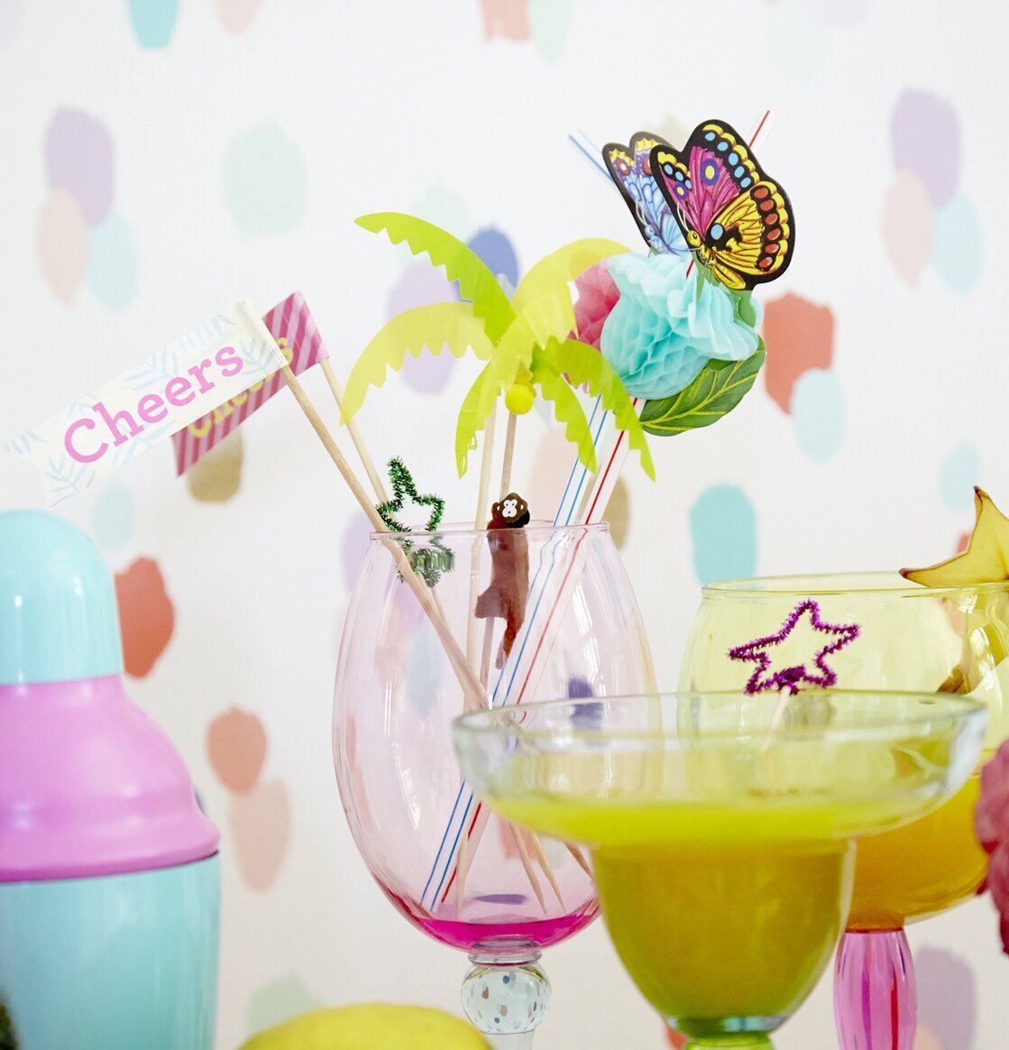 Vinglas Vitt Vin Multi från Rice med färgglad design