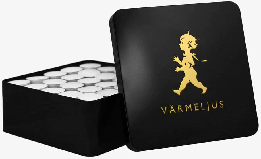 Plåtburk Värmeljus Svart/Guld från Solstickan i fokus